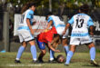 Deportivo Español disputa una pelota ante Argentino de Quilmes. Sábado 25 de marzo de 2023. Partido por Primera B del fútbol femenino de AFA. Foto: Marcelinho Witteczeck