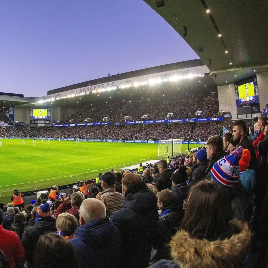 Ibrox Stadium el estadio de Glasgow Rangers, el décimo estadio más grande de Gran Bretaña