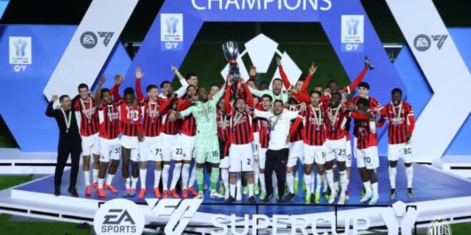 AC Milan logra remontada épica en el clásico que le valió el título de Supercoppa