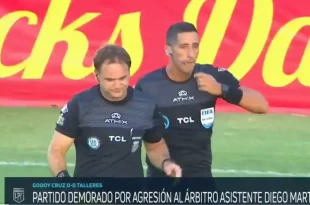 Agreden al juez de línea Diego Martín en Mendoza. Partido suspendido entre Godoy Cruz y Talleres