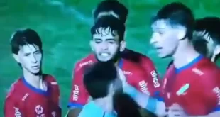 Brutal puñetazo recibe jugador uruguayo