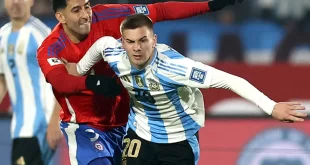 Mastantuono debutó en la selección argentina frente a Chile y hace historia por su corta edad