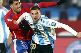 Mastantuono debutó en la selección argentina frente a Chile y hace historia por su corta edad
