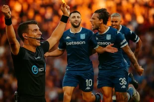 Árbitro Zunino celebra gol: penal polémico de Racing vs Aldosivi, Liga Profesional