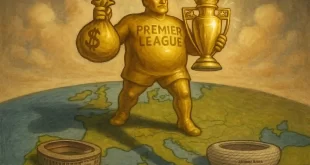 Trofeos dorados de la Premier League simbolizando el dominio inglés en la Champions League 2025/26