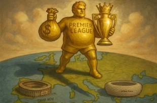 Trofeos dorados de la Premier League simbolizando el dominio inglés en la Champions League 2025/26