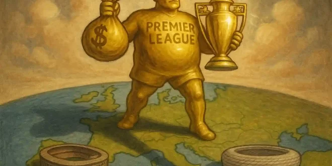 Trofeos dorados de la Premier League simbolizando el dominio inglés en la Champions League 2025/26