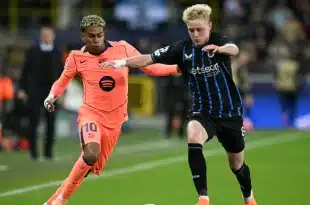 Brujas Barcelona Champions League 3-3 empate partido infarto Bélgica 2025